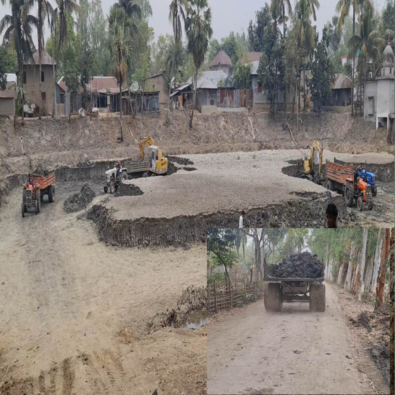 সিংড়ায় বিভিন্ন জায়গায় চলছে অবৈধ ভাবে পুকুর খনন ও ট্রাক্টর দিয়ে ধুম মাটি বিক্রির মহাউৎসব
