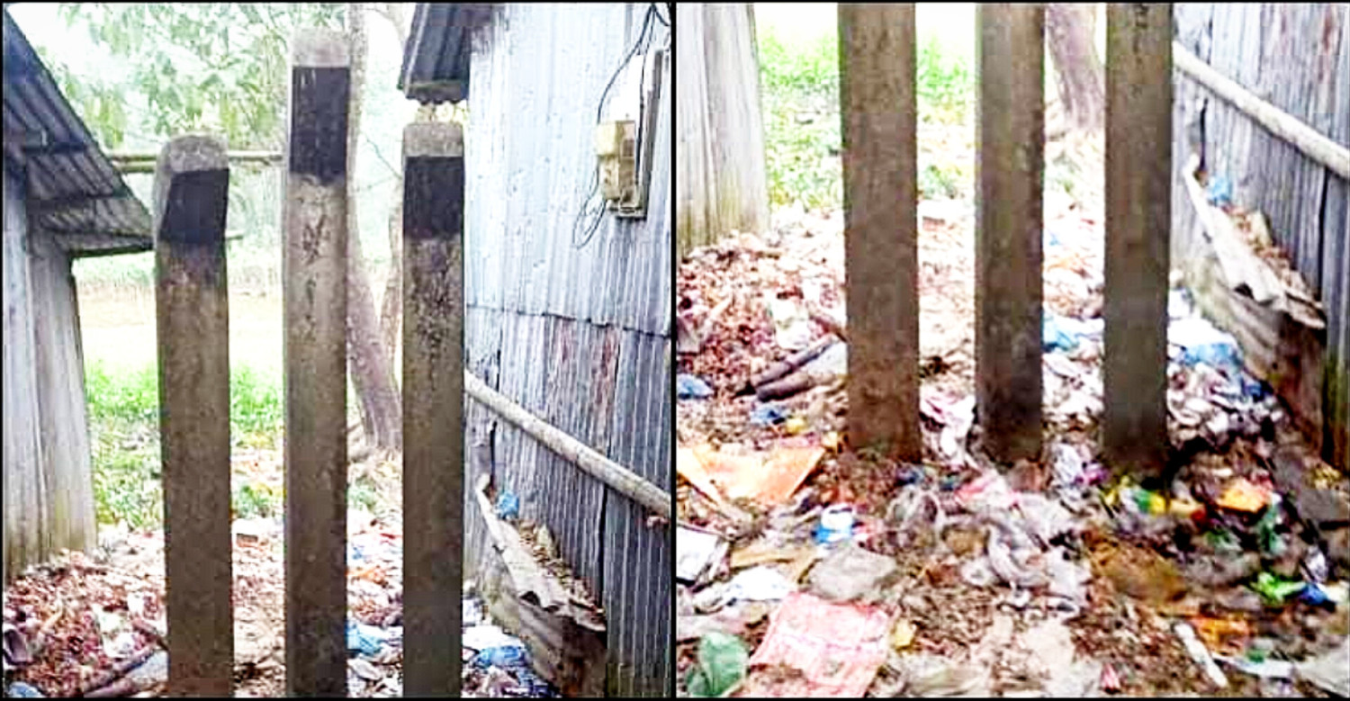 নেত্রকোণার বারহাট্টার শহীদ মিনারটি এখন ময়লার ভাগাড়!
